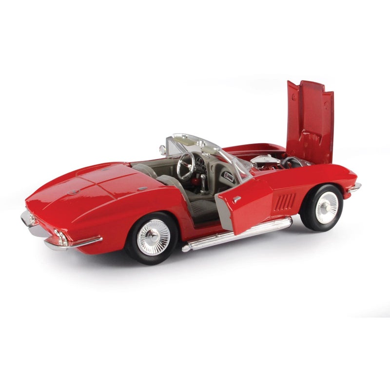 Motor Max 1967 Chevy Corvette, Red - Motormax 73224 - 1/24 Scale Diecast Model Toy Car - Image 3